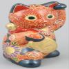 (Aito) Kutani Ware A-0068 Oval Maneki Neko Navy Blue No. 3 view 3