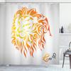 Ambesonne Astrology Shower Curtain, Leo Zodiac Sign on Plain Background Sun Mystic Lion Self Power Universe Theme, Cloth Fabric Bathroom Decor Set with Hooks, 69" W x 84" L, Orange view 1