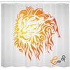 Ambesonne Astrology Shower Curtain, Leo Zodiac Sign on Plain Background Sun Mystic Lion Self Power Universe Theme, Cloth Fabric Bathroom Decor Set with Hooks, 69" W x 84" L, Orange view 2