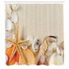 Ambesonne Seashells Shower Curtain, Group of Seashells Starfish on The Sand Romantic Travel Destination Nature, Cloth Fabric Bathroom Decor Set with Hooks, 69" W x 70" L, Beige Ivory Cream view 2