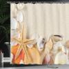 Ambesonne Seashells Shower Curtain, Group of Seashells Starfish on The Sand Romantic Travel Destination Nature, Cloth Fabric Bathroom Decor Set with Hooks, 69" W x 70" L, Beige Ivory Cream view 3