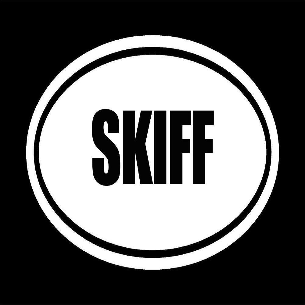 Beach Graphic Pros 6" die Cut White Vinyl Skiff Oval Euro Style Vinyl Decal Sticker