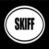 Beach Graphic Pros 6" die Cut White Vinyl Skiff Oval Euro Style Vinyl Decal Sticker view 1