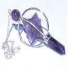 Free 20 Page Booklet with Amethyst Star Spinning Merkaba Pendulum Sacred Geometry Platonic Solid Healing Genuine Gemstone Crystal Point Metaphysical Spiritual Chakra Balancing Divine Gift by V Jewels view 2