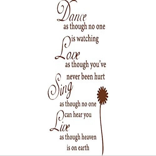 Dance Love Sing Live Wall Quotes Decal Removable Stickers Decor Vinyl Art Brown15'' X 23''