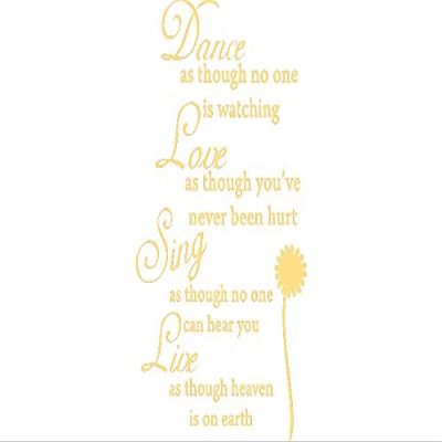 Dance Love Sing Live Wall Quotes Decal Removable Stickers Decor Vinyl Art Gold15'' X 23''