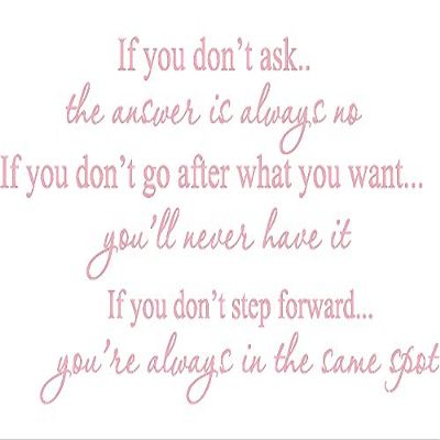 Decalgeek if You Don't Ask Vinyl Wall Art Pink17'' X 34''