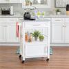 Pemberly Row Transitional Wood/Granite Top Kitchen Cart in Bright White view 2