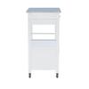 Pemberly Row Transitional Wood/Granite Top Kitchen Cart in Bright White view 4
