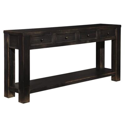 BOWERY HILL Wooden Console Table in Black