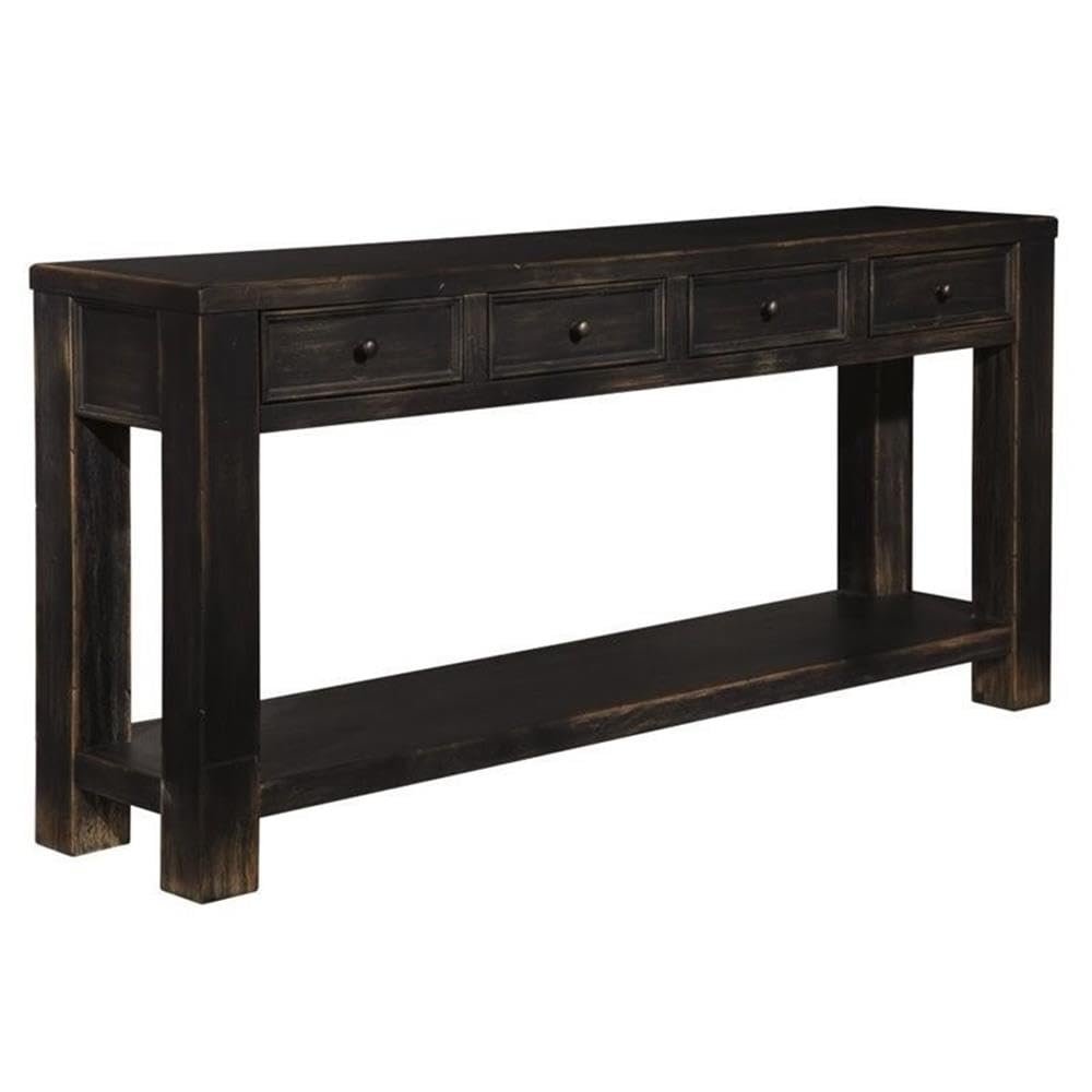 BOWERY HILL Wooden Console Table in Black