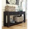 BOWERY HILL Wooden Console Table in Black view 2