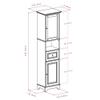 Pemberly Row Adjustable Shelf Modern Solid Wood Tall Linen Cabinet in Black view 3
