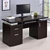 BOWERY HILL Contemporary 2 Drawer Home Office Computer Desk in Cappuccino view 2
