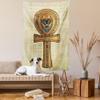 Ambesonne Egyptian Print Tapestry, Papyrus Presenting the Key of Life Traditional Empire Egyptian, Wall Hanging for Bedroom Living Room Dorm Decor, 40" X 60", Cream Orange view 2