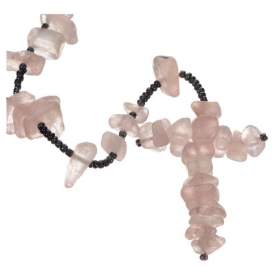 Holyart Medjugorje Rosary Beads with Transparent Pink Hard Stones.
