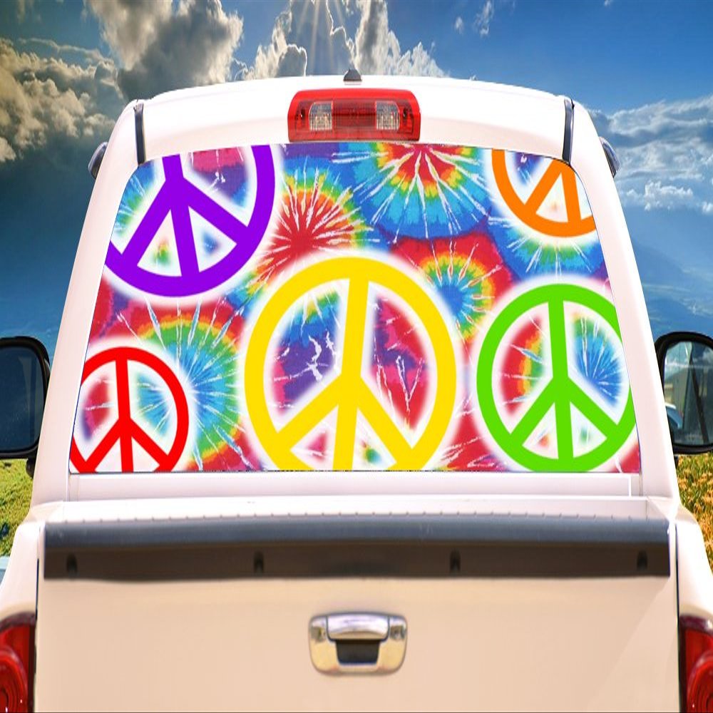 SignMission PeaceRear Window Graphic Back Truck Decal SUV View Thru Vinyl