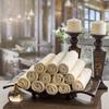 Monogrammed Gifts, Fingertip Towels, 11 x 18 Inches - Set of 4- Decorative Golden Brown Embroidered Towel - Extra Absorbent 100% Cotton- Personalized Gift- For Bathroom/ Kitchen- Initial N (Ivory) view 4