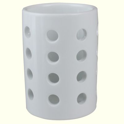 Hakusan Pottery Openwork Chopsticks Stand, Large, White, Approx. Diameter 3.3 x 4.7 inches (8.5 x 12 cm), White Mat, Hasami Ware Made in Japan
