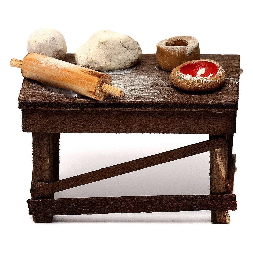 Holyart Neapolitan Nativity Scene Accessory, Pizza Table