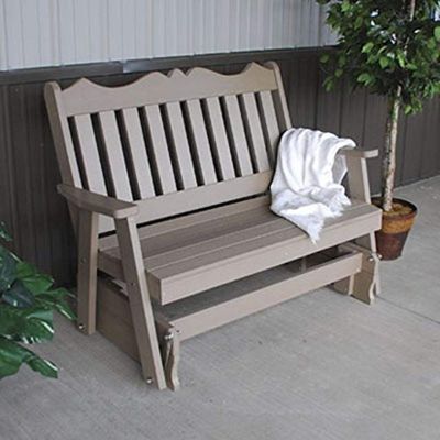 A & L Furniture Poly Royal English Glider Bench, 4', Black
