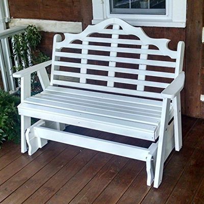 A & L Furniture Poly Marlboro Glider Bench, 4', Aruba Blue