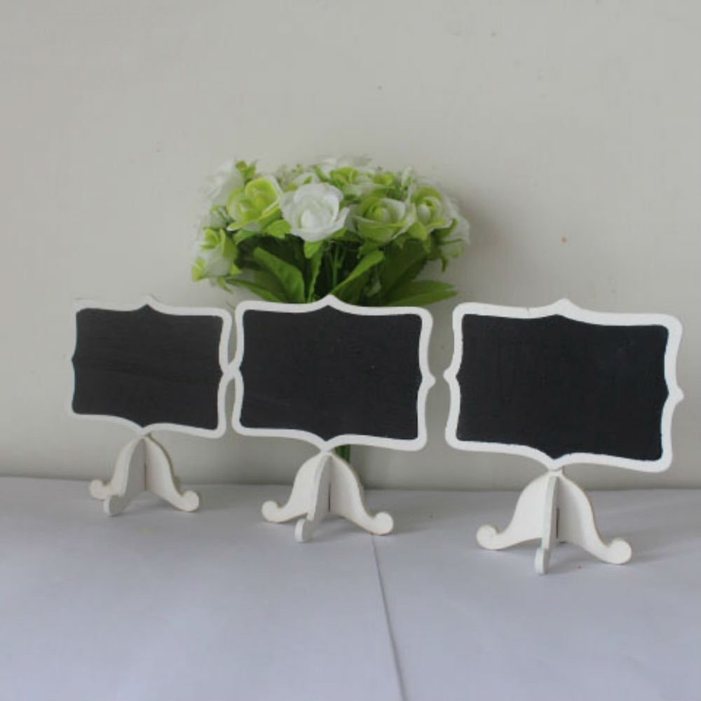AKOAK 12 Pack Mini Rectangle White Frame Chalkboards with Support Easels for Message Board Signs, Weddings and Parties