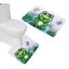Amagical 2 Piece Cute Pattern Flannel Bathroom Mat Set (Bathroom Mat + Toilet Contour Rug) (Frog) view 1