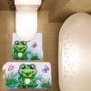 Amagical 2 Piece Cute Pattern Flannel Bathroom Mat Set (Bathroom Mat + Toilet Contour Rug) (Frog) view 2