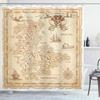 Ambesonne Island Shower Curtain, Old Antique Treasure Map Details Retro Color Adventure Sailing Pirate Print, Cloth Fabric Bathroom Decor Set with Hooks, 69" W x 70" L, Cream view 1