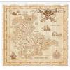 Ambesonne Island Shower Curtain, Old Antique Treasure Map Details Retro Color Adventure Sailing Pirate Print, Cloth Fabric Bathroom Decor Set with Hooks, 69" W x 70" L, Cream view 2