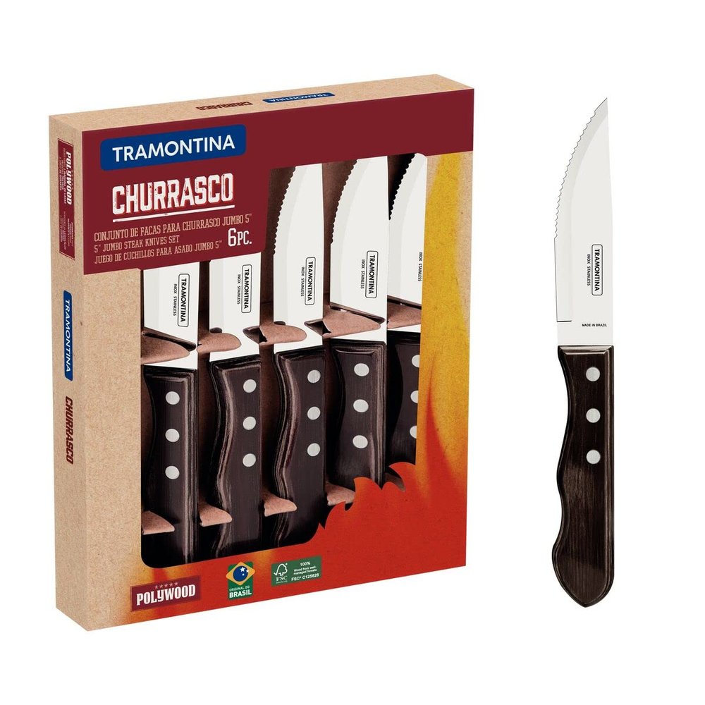 Jumbo - Steakmesser Set 6 -tlg. braun