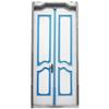 DoorPix 30x80 Inch 3D Door Mural Wrap Glossy Bubble Free Sticker 4-Panel White and Blue Art Nouveau Double Door - Peel and Stick - Easy-to-Clean, Durable view 2