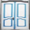 DoorPix 30x80 Inch 3D Door Mural Wrap Glossy Bubble Free Sticker 4-Panel White and Blue Art Nouveau Double Door - Peel and Stick - Easy-to-Clean, Durable view 3