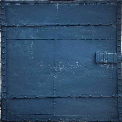 DoorPix 36x80 Door Mural Wrap Luster Semi-Gloss Bubble Free Deep Blue Industrial Metal Door - Peel and Stick - Easy-to-Clean, Durable