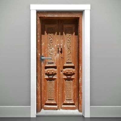 DoorPix 32x80 Inch 3D Door Mural Wrap Glossy Bubble Free Sticker 4-Panel Ornate Vintage Italian Door - Peel and Stick - Easy-to-Clean, Durable
