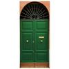 DoorPix 36x80 Inch 3D Door Mural Wrap Glossy Bubble Free Sticker Emerald Green 6-Panel Double Door with Decorative Arched Transom - Peel and Stick - Easy-to-Clean, Durable view 2