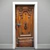 DoorPix 32x80 Inch 3D Door Mural Wrap Glossy Bubble Free Sticker Rustic Italian Single Panel Wood Door with Lions Head Door Knocker - Peel and Stick - Easy-to-Clean, Durable view 1
