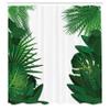 Ambesonne Leaf Shower Curtain, Exotic Fantasy Hawaiian Tropical Palm Leaves Floral Graphic Art Print, Cloth Fabric Bathroom Decor Set with Hooks, 69" W x 75" L, Green White view 2