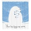 Ambesonne Animal Shower Curtain, Mother Polar Bear Hugging Her in The Snow North Winter Love Keeps Warm Art, Cloth Fabric Bathroom Decor Set with Hooks, 69" W x 75" L, White and Blue view 2