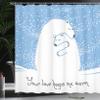 Ambesonne Animal Shower Curtain, Mother Polar Bear Hugging Her in The Snow North Winter Love Keeps Warm Art, Cloth Fabric Bathroom Decor Set with Hooks, 69" W x 84" L, White and Blue view 3