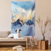 Ambesonne Europe Tapestry, Alpine Landscape with Peaks Covered by Snow Clouds Panoramic View Picture, Wall Hanging for Bedroom Living Room Dorm, 60" X 80", Blue White view 2