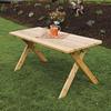 A & L Furniture Cross-Leg TABLE ONLY with Umbrella Hole, Unfinished view 1