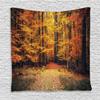 Ambesonne Forest Tapestry, Fall Photo in National Park Vivid Leaf Plant Eco Earth Theme, Wall Hanging for Bedroom Living Room Dorm Decor, 60" X 80", Orange and Brown view 1