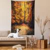 Ambesonne Forest Tapestry, Fall Photo in National Park Vivid Leaf Plant Eco Earth Theme, Wall Hanging for Bedroom Living Room Dorm Decor, 60" X 80", Orange and Brown view 2