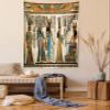 Ambesonne Egyptian Print Tapestry, Egyptian Papyrus Depicting Queen Nefertari Making an Offering to Isis Image, Wall Hanging for Bedroom Living Room Dorm Decor, 60" X 80", Teal Orange view 1