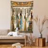 Ambesonne Egyptian Print Tapestry, Egyptian Papyrus Depicting Queen Nefertari Making an Offering to Isis Image, Wall Hanging for Bedroom Living Room Dorm Decor, 60" X 80", Teal Orange view 2