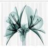 Ambesonne Flower Shower Curtain, Illustration of a Blooming Flower X-ray Vision of Nature Solarized Pattern, Cloth Fabric Bathroom Decor Set with Hooks, 69" W x 84" L, Ivory Teal view 2