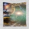 Ambesonne Fantasy Tapestry, Different Sky Celestial Events with an Eagle Thunderstorm Clouds Outer Space Image, Wall Hanging for Bedroom Living Room Dorm Decor, 40" X 60", Purple Yellow view 1