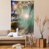Ambesonne Fantasy Tapestry, Different Sky Celestial Events with an Eagle Thunderstorm Clouds Outer Space Image, Wall Hanging for Bedroom Living Room Dorm Decor, 40" X 60", Purple Yellow view 2